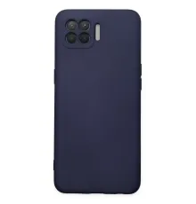 Reno 4 Lite Kılıf Nano içi Kadife Silikon - Lacivert