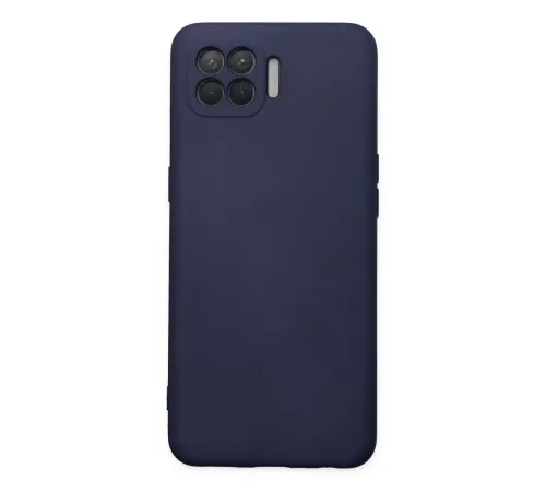 Reno 4 Lite Kılıf Nano içi Kadife Silikon - Lacivert