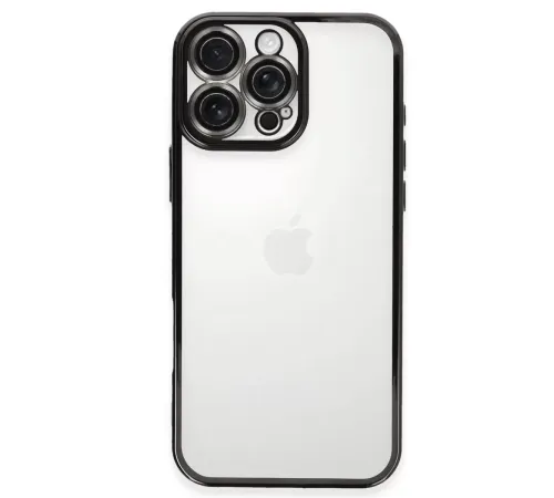 Apple iPhone 16 Pro Max Kılıf Lensli Silikon - Siyah