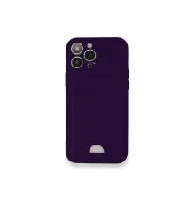 Apple iPhone 12 Pro Max Kılıf Kelvin Kartvizitli Silikon - Derin Mor