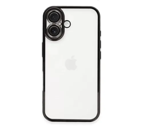 Apple iPhone 16 Plus Kılıf Lensli Silikon - Siyah