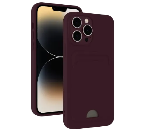 Apple iPhone 13 Pro Max Kılıf Kelvin Kartvizitli Silikon - Derin Mor