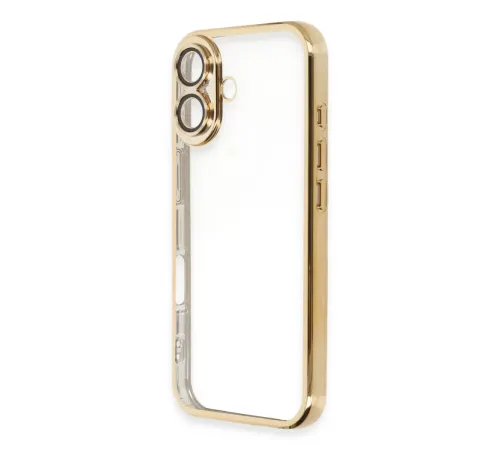 Apple iPhone 16 Plus Kılıf Lensli Silikon - Gold