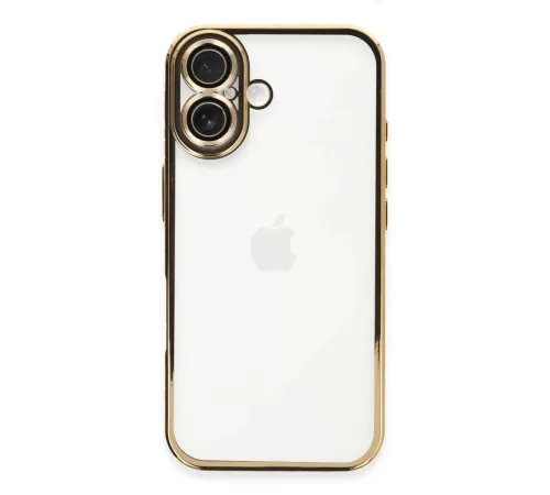 Apple iPhone 16 Plus Kılıf Lensli Silikon - Gold