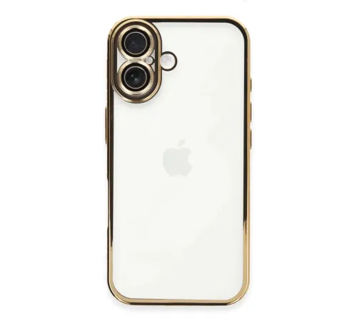 Apple iPhone 16 Plus Kılıf Lensli Silikon - Gold