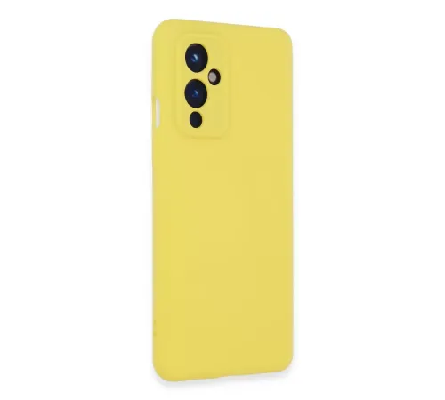 One Plus 9 Kılıf Nano içi Kadife Silikon - Sarı