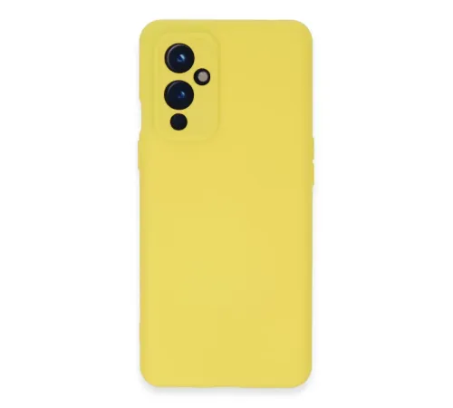 One Plus 9 Kılıf Nano içi Kadife Silikon - Sarı