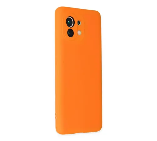 Xiaomi Mi 11 Kılıf Nano içi Kadife Silikon - Turuncu