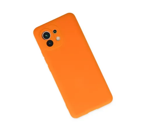 Xiaomi Mi 11 Kılıf Nano içi Kadife Silikon - Turuncu