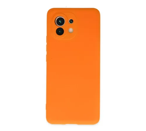 Xiaomi Mi 11 Kılıf Nano içi Kadife Silikon - Turuncu