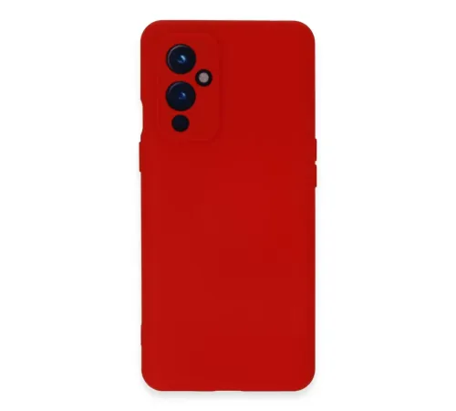 One Plus 9 Kılıf Nano içi Kadife Silikon - Kırmızı