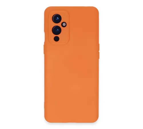 One Plus 9 Kılıf Nano içi Kadife Silikon - Turuncu