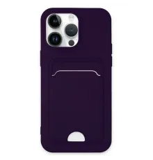 Apple iPhone 14 Pro Kılıf Kelvin Kartvizitli Silikon - Derin Mor