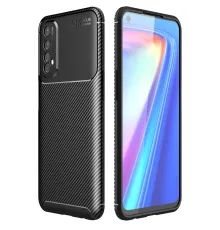 Realme 7 Kılıf Auto Focus Karbon Kapak - Siyah
