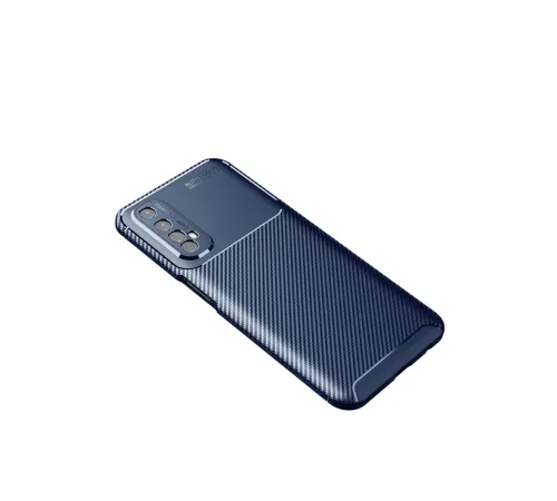 Realme 7 Kılıf Auto Focus Karbon Kapak - Lacivert