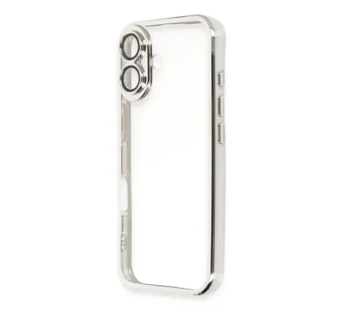 Apple iPhone 16 Plus Kılıf Lensli Silikon - Gümüş