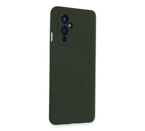 One Plus 9 Kılıf Nano içi Kadife Silikon - Koyu Yeşil