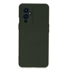 One Plus 9 Kılıf Nano içi Kadife Silikon - Koyu Yeşil