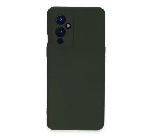 One Plus 9 Kılıf Nano içi Kadife Silikon - Koyu Yeşil