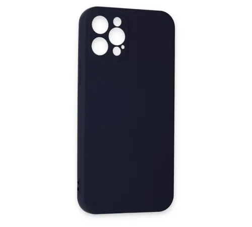 Apple iPhone 12 Pro Max Kılıf Nano içi Kadife Silikon - Lacivert