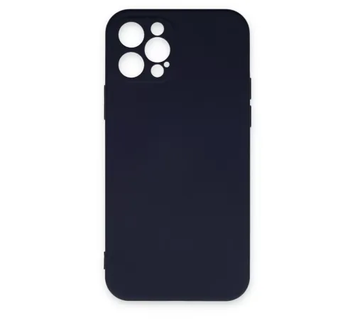 Apple iPhone 12 Pro Max Kılıf Nano içi Kadife Silikon - Lacivert