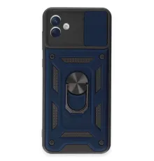 Samsung Galaxy A04E Kılıf Pars Lens Yüzüklü Silikon - Lacivert