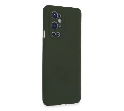 One Plus 9 Pro Kılıf Nano içi Kadife Silikon - Koyu Yeşil