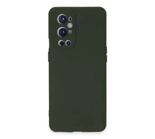 One Plus 9 Pro Kılıf Nano içi Kadife Silikon - Koyu Yeşil