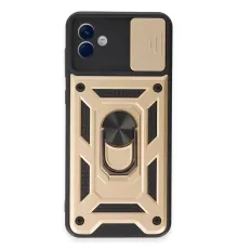 Samsung Galaxy A04E Kılıf Pars Lens Yüzüklü Silikon - Gold