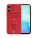Xiaomi Redmi 13 4G Kılıf Zuma Kartvizitli Yüzüklü Silikon - Kırmızı