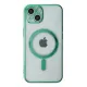Apple iPhone 14 Plus Kılıf Magneticsafe Lazer Silikon - Haki Yeşil