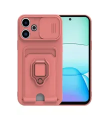 Xiaomi Redmi 13 4G Kılıf Zuma Kartvizitli Yüzüklü Silikon - Pembe