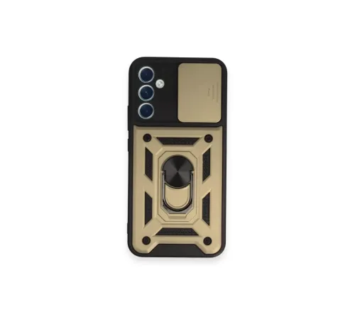 Samsung Galaxy A54 5G Kılıf Pars Lens Yüzüklü Silikon - Gold