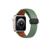 Apple Watch 38mm KR414 Daks Deri Kordon - Koyu Yeşil