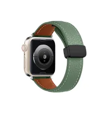 Apple Watch 38mm KR414 Daks Deri Kordon - Koyu Yeşil