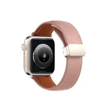 Apple Watch 38mm KR414 Daks Deri Kordon - Pembe