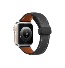 Apple Watch 38mm KR414 Daks Deri Kordon - Siyah
