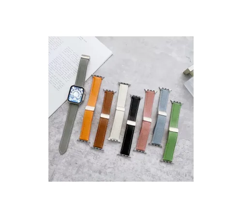 Apple Watch 42mm KR414 Daks Deri Kordon - Lacivert