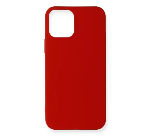 Apple iPhone 12 Mini Kılıf First Silikon - Koyu Kırmızı