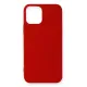 Apple iPhone 12 Mini Kılıf First Silikon - Koyu Kırmızı