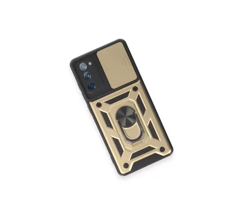 Samsung Galaxy S20 FE Kılıf Pars Lens Yüzüklü Silikon - Gold