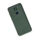 Xiaomi Redmi Note 9 Kılıf Nano içi Kadife Silikon - Koyu Yeşil