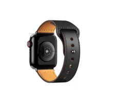 Apple Watch 38mm KR415 Luaz Deri Kordon - Siyah
