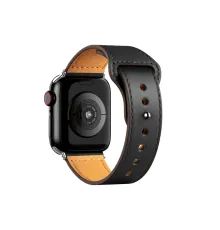 Apple Watch 38mm KR415 Luaz Deri Kordon - Siyah
