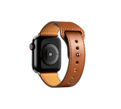 Apple Watch 38mm KR415 Luaz Deri Kordon - Kahverengi