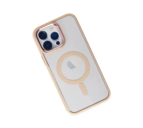 Apple iPhone 14 Pro Kılıf Room Magneticsafe Silikon - Pudra