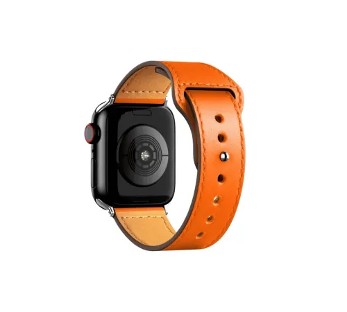 Apple Watch 38mm KR415 Luaz Deri Kordon - Turuncu