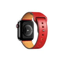 Apple Watch 38mm KR415 Luaz Deri Kordon - Kırmızı