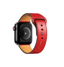 Apple Watch 38mm KR415 Luaz Deri Kordon - Kırmızı