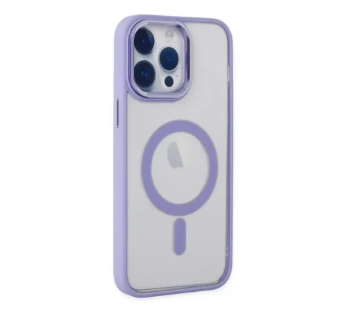 Apple iPhone 14 Pro Max Kılıf Room Magneticsafe Silikon - Lila